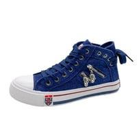 denim high-top canvas shoes