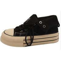 Thick-soled suede casual sneakers