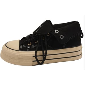 Thick-soled suede casual sneakers