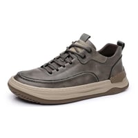 Men's sneakers, leather shoes with increased height and breathable soft soles