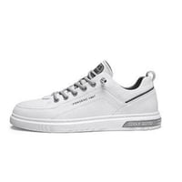 Men's white casual leather shoes