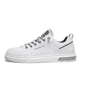 Men's white casual leather shoes