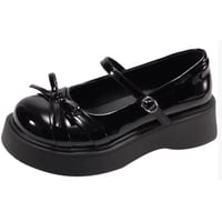 New British style women's thick-heeled and thick-soled leather shoes