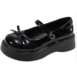 New British style women's thick-heeled and thick-soled leather shoes