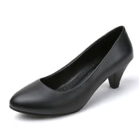 women's short heel leather shoes
